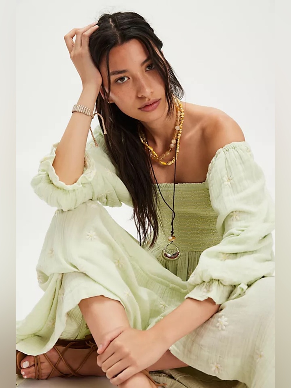 Free People Dahlia Embroidered Maxi